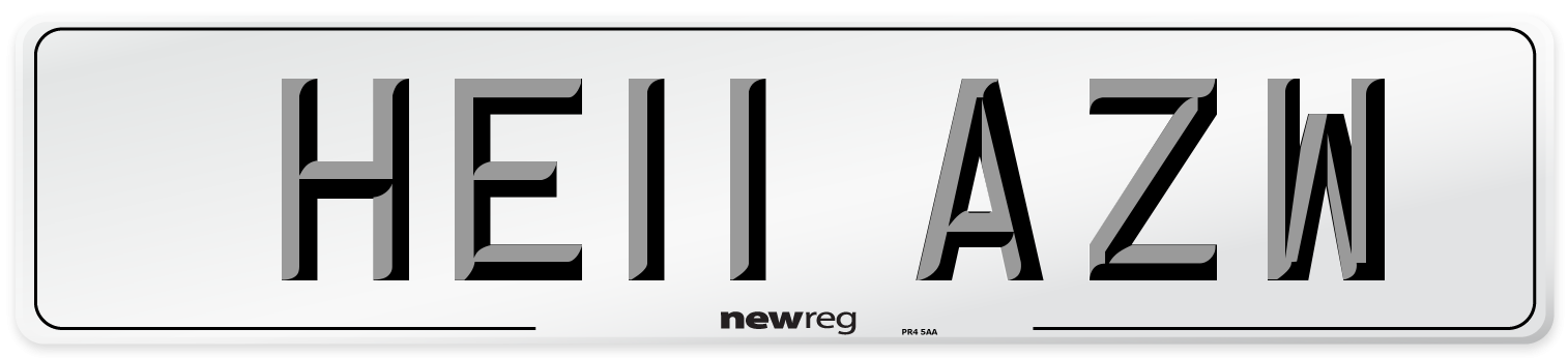 HE11 AZW Number Plate from New Reg